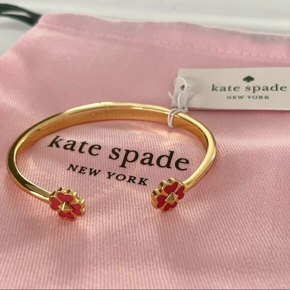 kate spade Jewelry - NWT Kate Spade “Spades and Studs” Enamel Hinge Cuff
